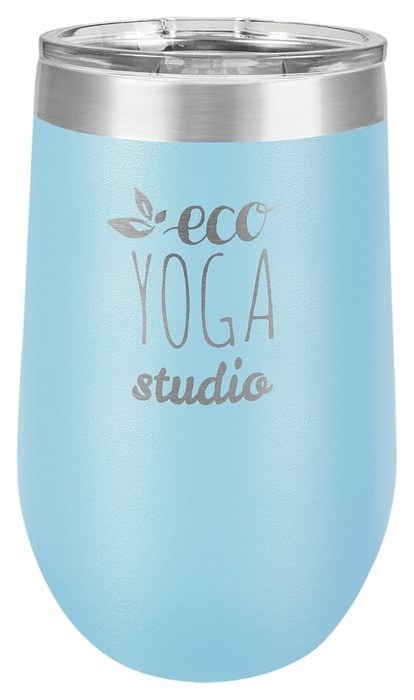 16 oz. Light Blue Stemless Wine Tumbler with Standard Lid — catalog reference 344