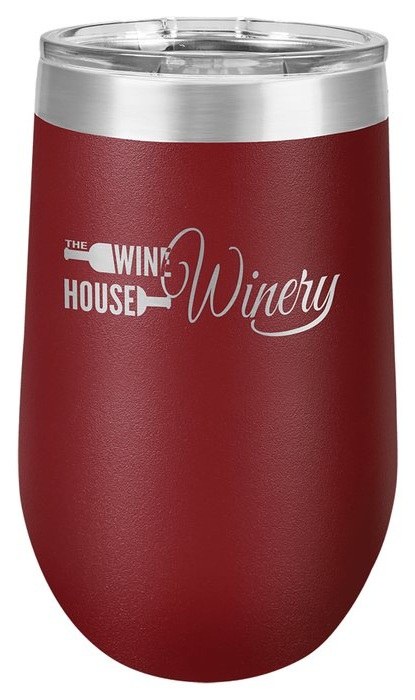 16 oz. Maroon Stemless Wine Tumbler with Standard Lid — catalog reference 348
