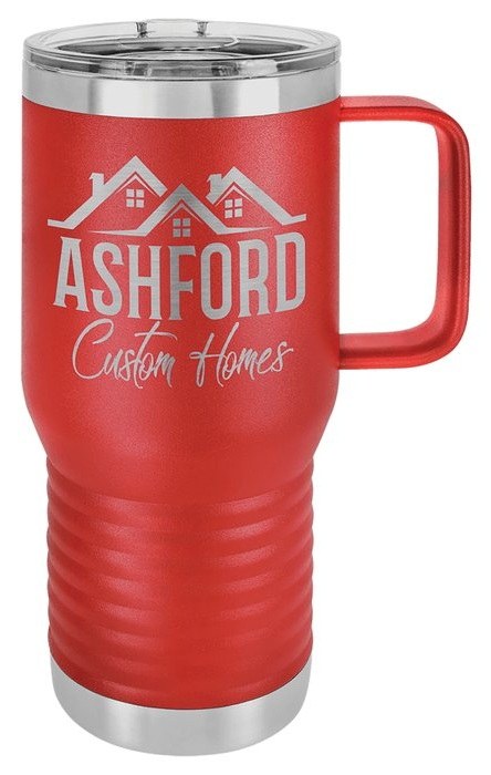 20 oz. Red Vacuum Insulated Travel Mug with Slider Lid — catalog reference 751