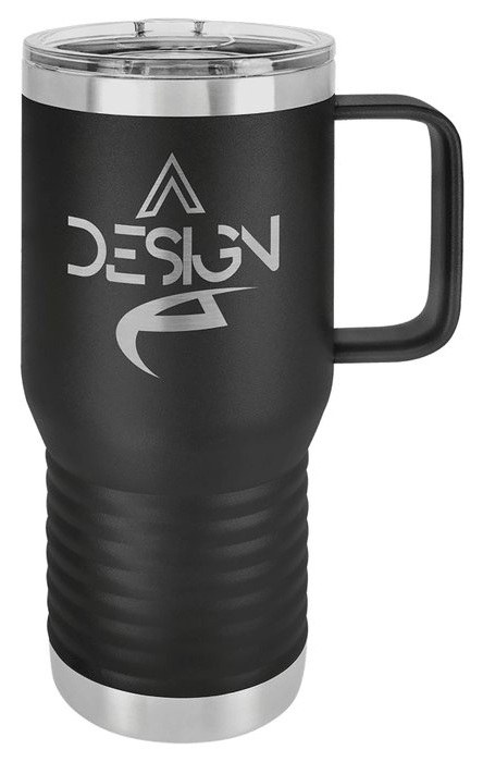 20 oz. Black Vacuum Insulated Travel Mug with Slider Lid — catalog reference 750