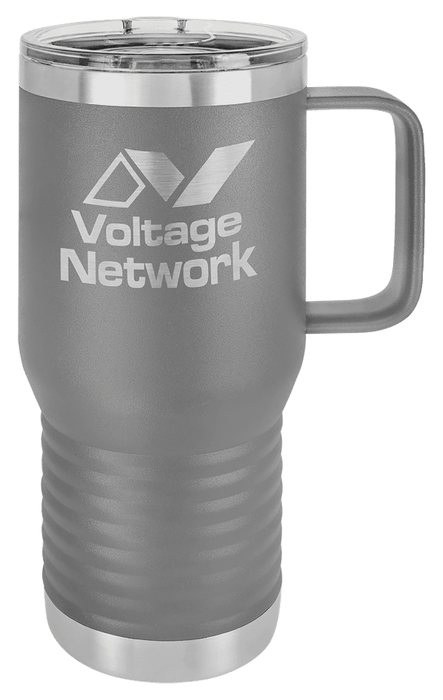 20 oz. Dark Gray Vacuum Insulated Travel Mug with Slider Lid — catalog reference 758