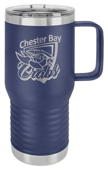 20 oz. Navy Blue Vacuum Insulated Travel Mug with Slider Lid — catalog reference 759