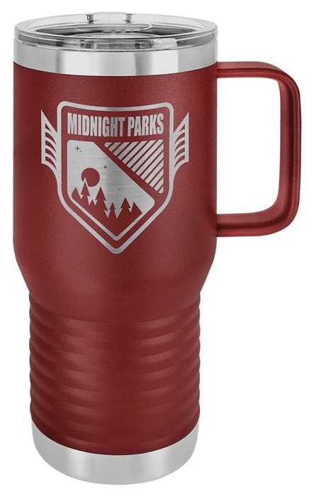 20 oz. Maroon Vacuum Insulated Travel Mug with Slider Lid — catalog reference 761