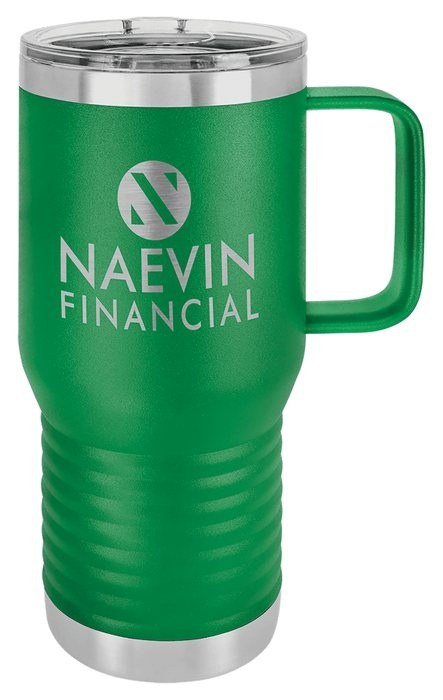 20 oz. Green Vacuum Insulated Travel Mug with Slider Lid — catalog reference 763