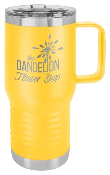 20 oz. Yellow Vacuum Insulated Travel Mug with Slider Lid — catalog reference 764