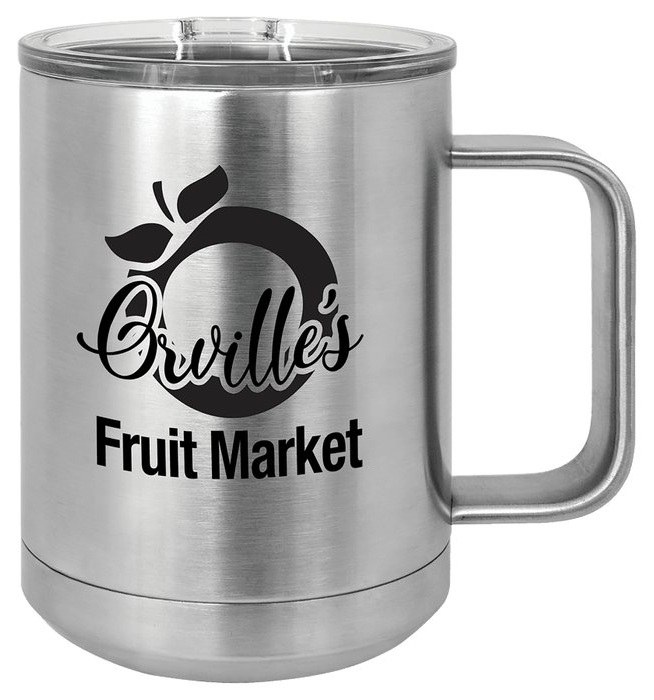 15 oz. Stainless Steel Vacuum Insulated Mug with Slider Lid — catalog reference 296