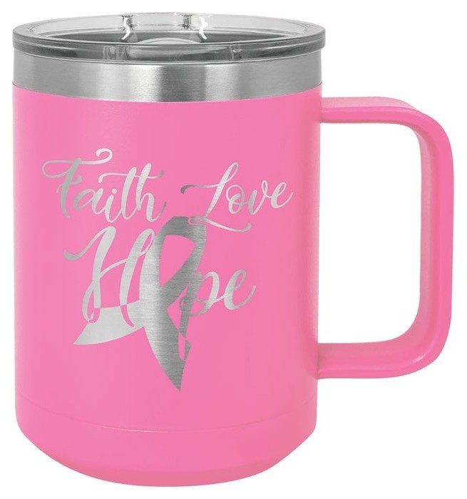 15 oz. Pink Vacuum Insulated Mug with Slider Lid — catalog reference 300