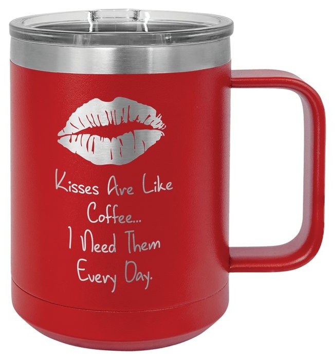15 oz. Red Vacuum Insulated Mug with Slider Lid — catalog reference 298