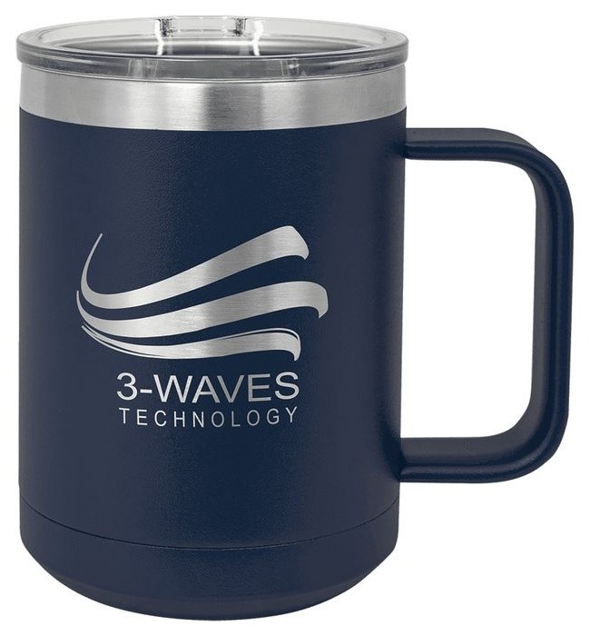 15 oz. Navy Blue Vacuum Insulated Mug with Slider Lid — catalog reference 306