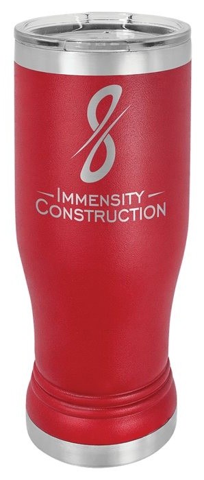 14 oz. Red Pilsner Tumbler with Standard Lid — catalog reference 369
