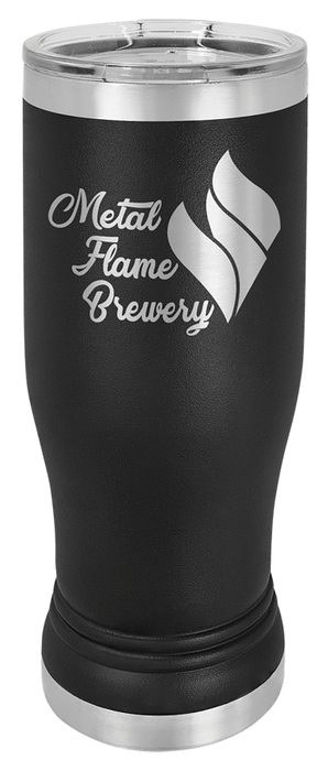 14 oz. Black Pilsner Tumbler with Standard Lid — catalog reference 368