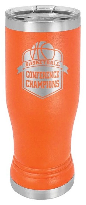 14 oz. Orange Pilsner Tumbler with Standard Lid — catalog reference 378