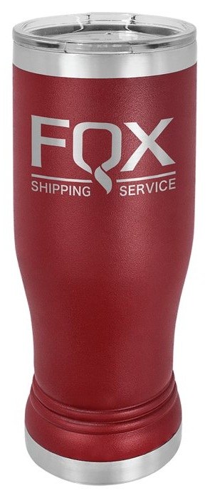 14 oz. Maroon Pilsner Tumbler with Standard Lid — catalog reference 379