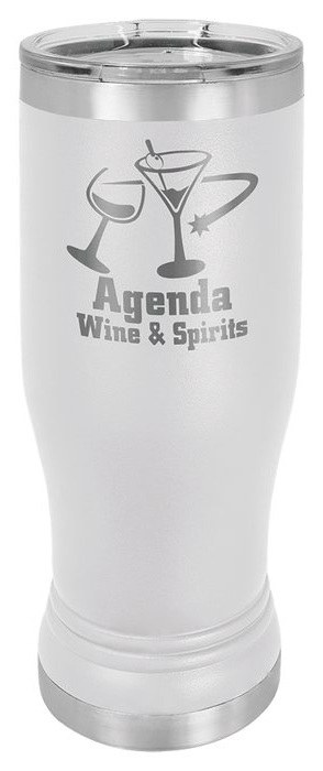 14 oz. White Pilsner Tumbler with Standard Lid — catalog reference 380