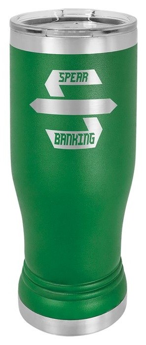 14 oz. Green Pilsner Tumbler with Standard Lid — catalog reference 381