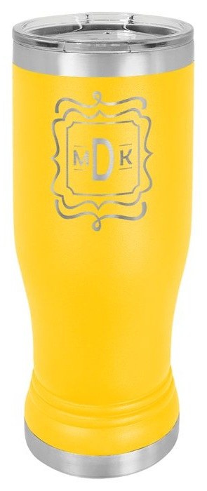 14 oz. Yellow Pilsner Tumbler with Standard Lid — catalog reference 382