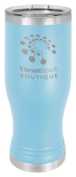 20 oz. Light Blue Pilsner Tumbler with Standard Lid — catalog reference 390