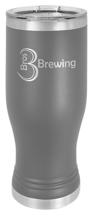 20 oz. Dark Gray Pilsner Tumbler with Standard Lid — catalog reference 393