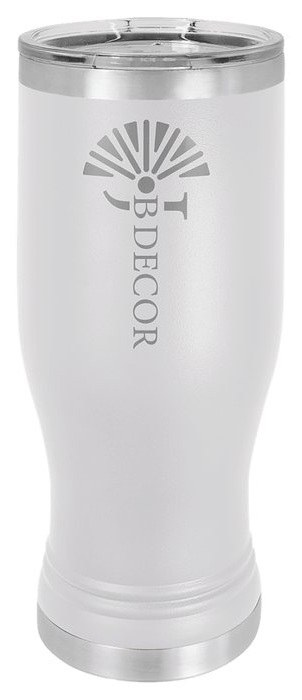 20 oz. White Pilsner Tumbler with Standard Lid — catalog reference 397