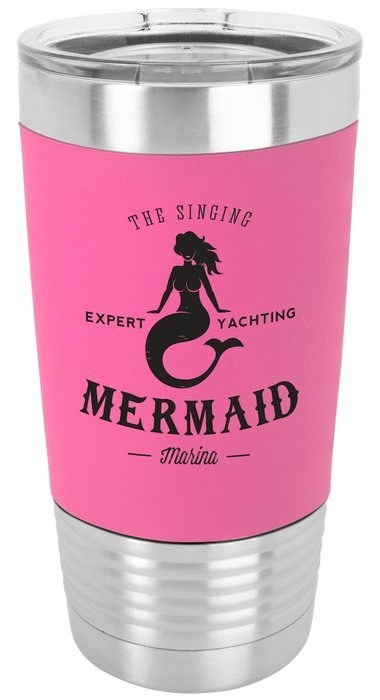 20 oz. Pink/Black Silicone Grip Tumbler with Standard Lid — catalog reference 406