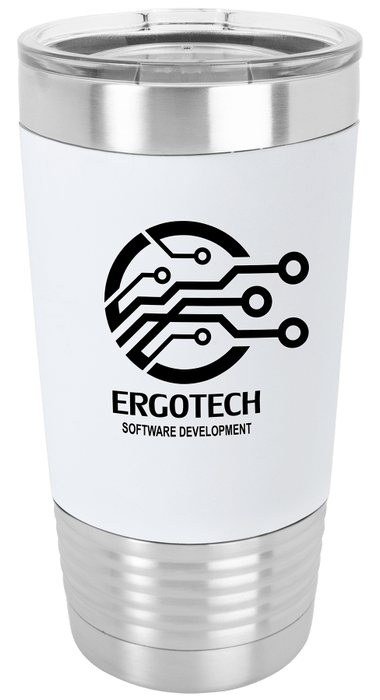 20 oz Silicone Grip Tumbler - white/black — catalog reference 405