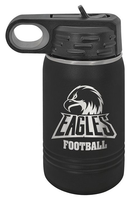 12 oz. Black Water Bottle — catalog reference 614
