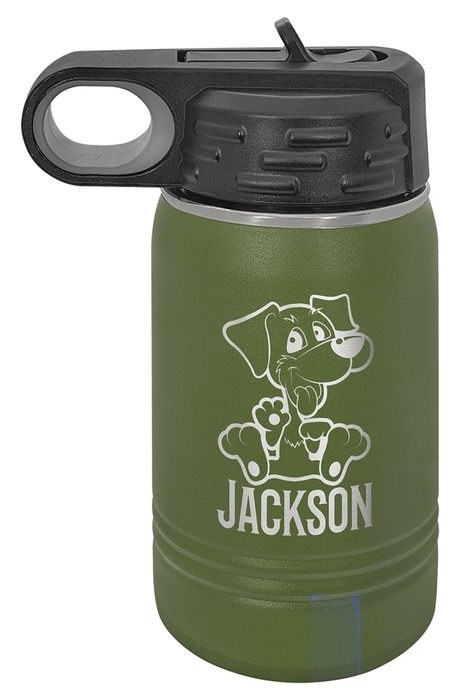 12 oz. Olive Green Water Bottle — catalog reference 630