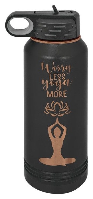 32 oz. Black/Rose Gold Water Bottle — catalog reference 575
