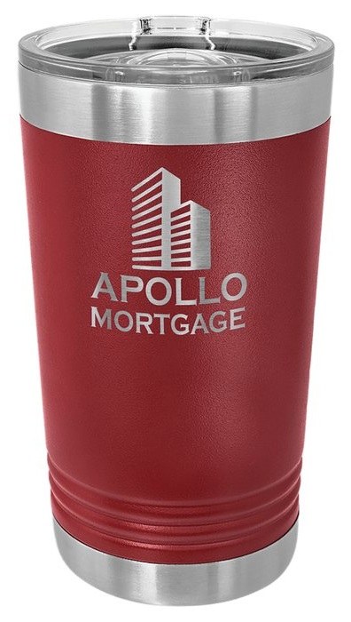 Maroon 16 oz. Pint with Slider Lid — catalog reference 332