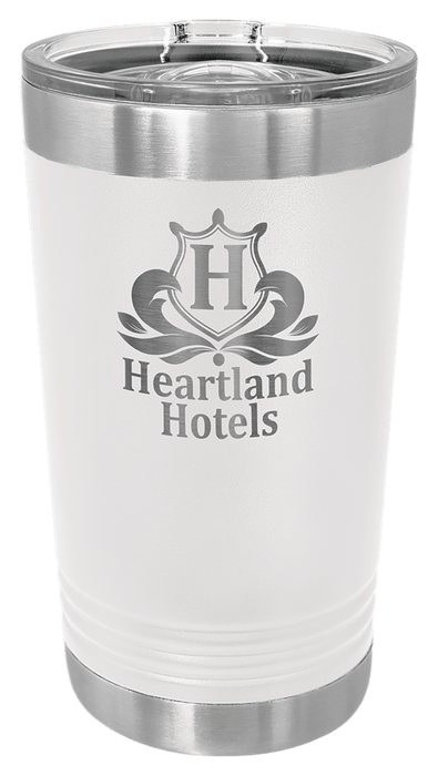 White 16 oz. Pint with Slider Lid — catalog reference 333