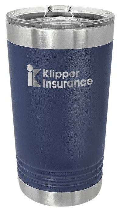 Navy Blue 16 oz. Pint with Slider Lid — catalog reference 330