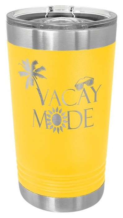 Yellow 16 oz. Pint with Slider Lid — catalog reference 335