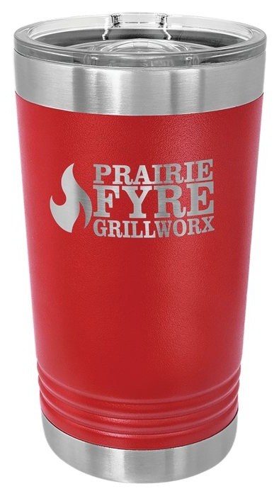 Red 16 oz. Pint with Slider Lid — catalog reference 323