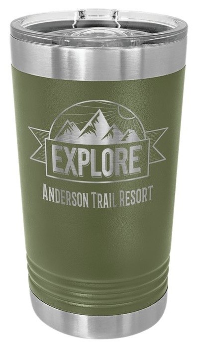 Olive Green 16 oz. Pint with Slider Lid — catalog reference 337