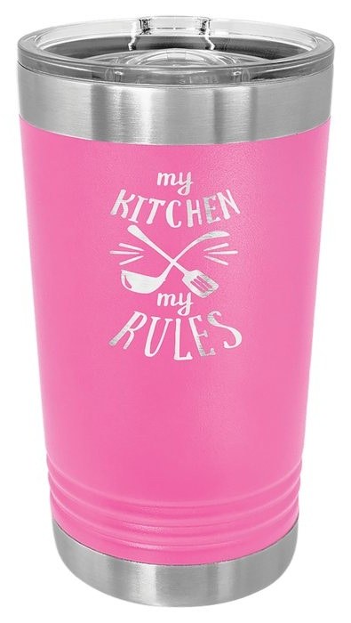 Pink 16 oz. Pint with Slider Lid — catalog reference 325