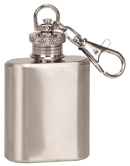 1 oz. Stainless Steel Flask Keychain — catalog reference 675
