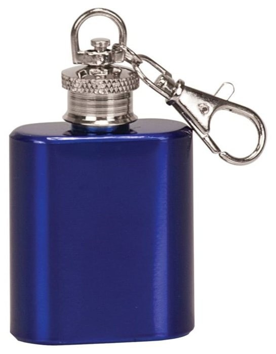 1 oz. Gloss Blue Flask Keychain — catalog reference 678