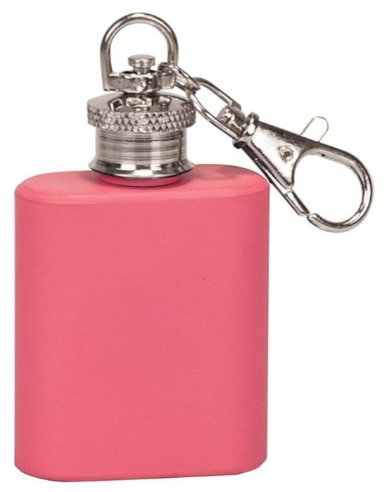 1 oz. Matte Pink Flask Keychain — catalog reference 679