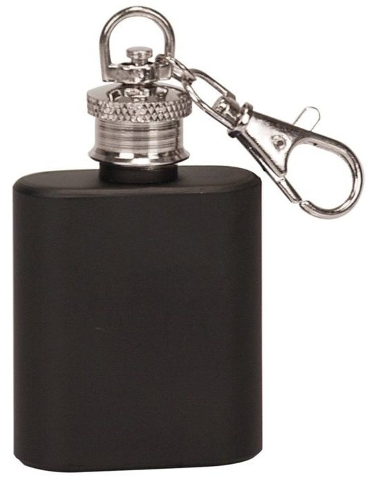 1 oz. Matte Black Flask Keychain — catalog reference 676