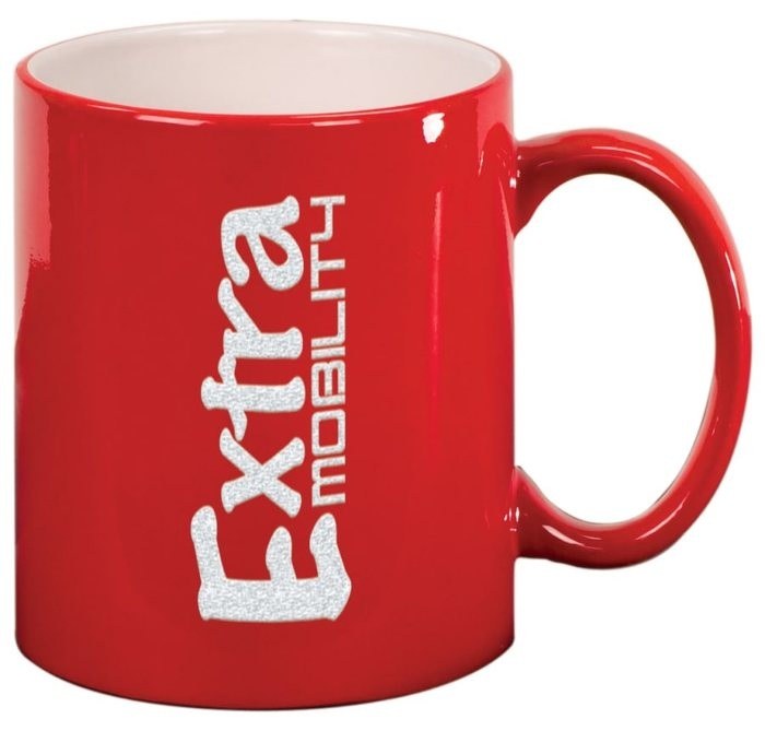 11 oz. Red Ceramic Round Mug — catalog reference 595