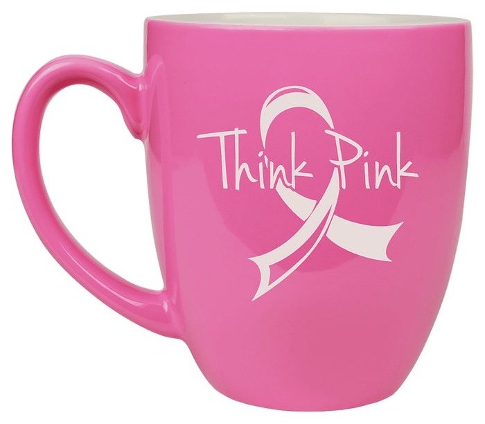 16 oz. Pink Ceramic Bistro Mug — catalog reference 605
