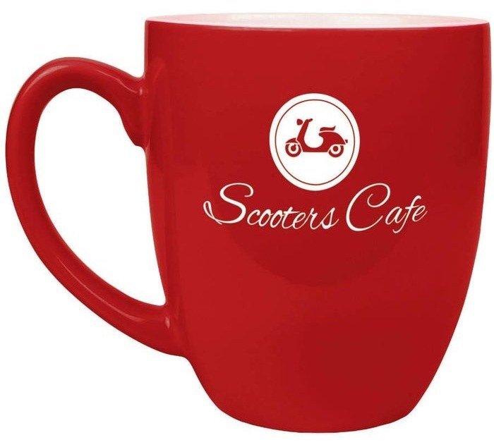 16 oz. Red Ceramic Bistro Mug — catalog reference 603
