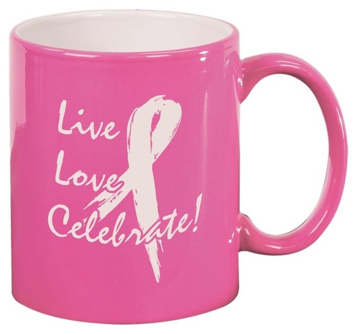 11 oz. Pink Ceramic Round Mug — catalog reference 599