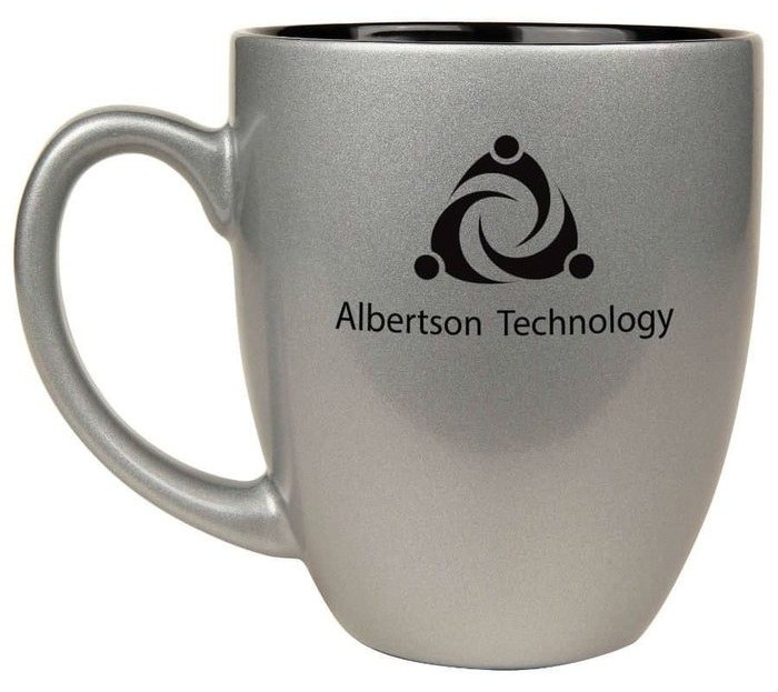16 oz. Silver Ceramic Bistro Mug — catalog reference 607