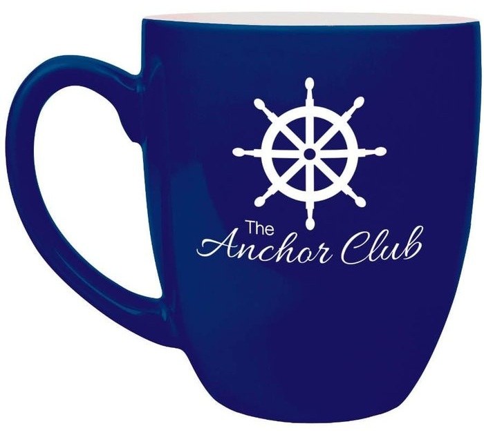 16 oz. Blue Ceramic Bistro Mug — catalog reference 604