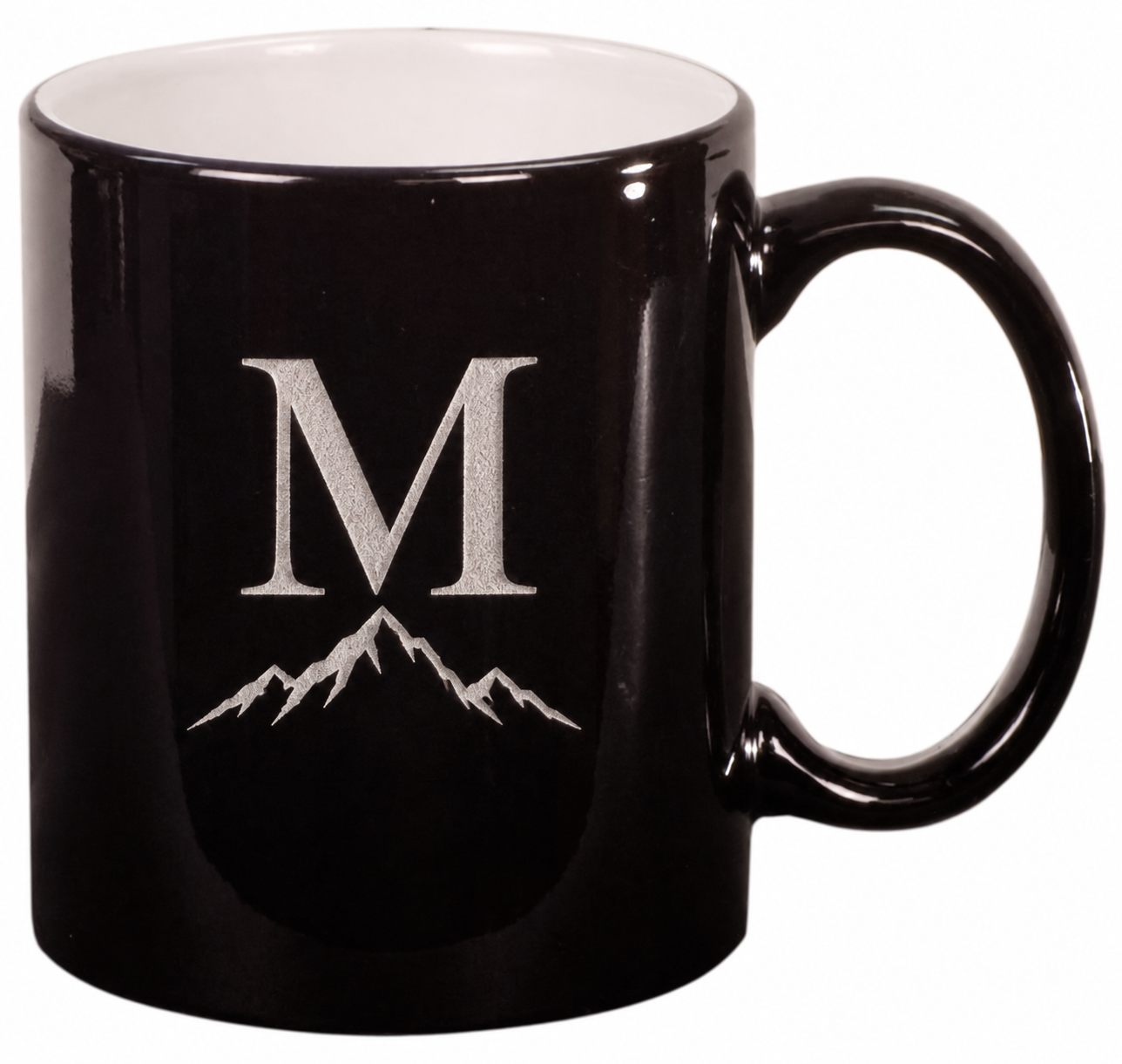 11 oz. Black Ceramic Round Mug — catalog reference 594
