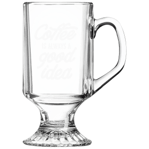 10 oz. Clear Footed Coffee Mug — catalog reference 737