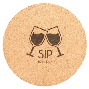 4 in. Round Cork Coaster — catalog reference 1046