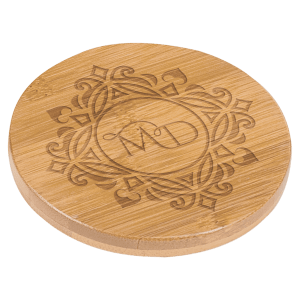 3.5 in. Round Bamboo Coaster — catalog reference 1045