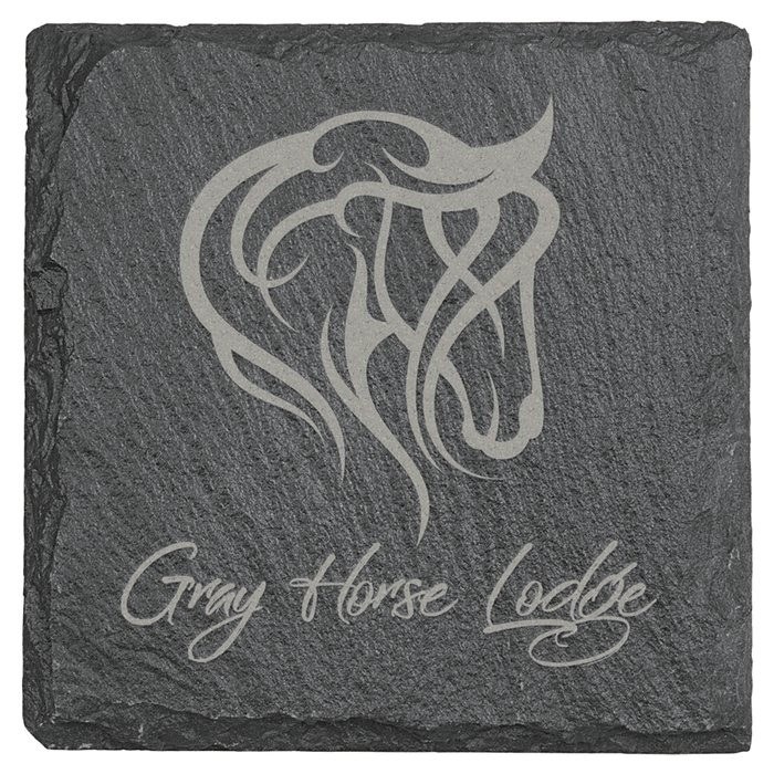 4 x 4 in. Square Slate Coaster — catalog reference 1049